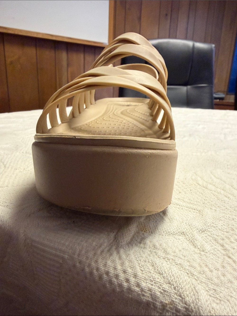 Beige Brooklyn Platform Crocs 8 - Picture 5 of 6
